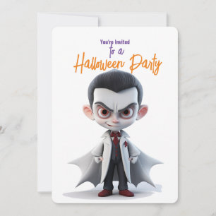 BIG HEAD BIG EYE DRACULA Halloween Party Invitation