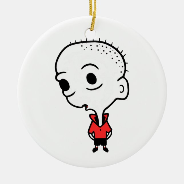 Big Head Ceramic Tree Decoration (Front)