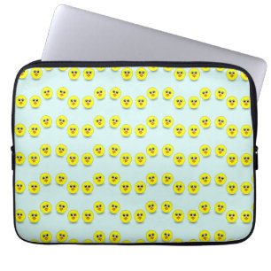 Big head chick on blue laptop sleeve