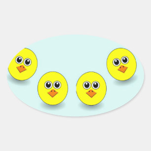 Big head chick on blue oval sticker