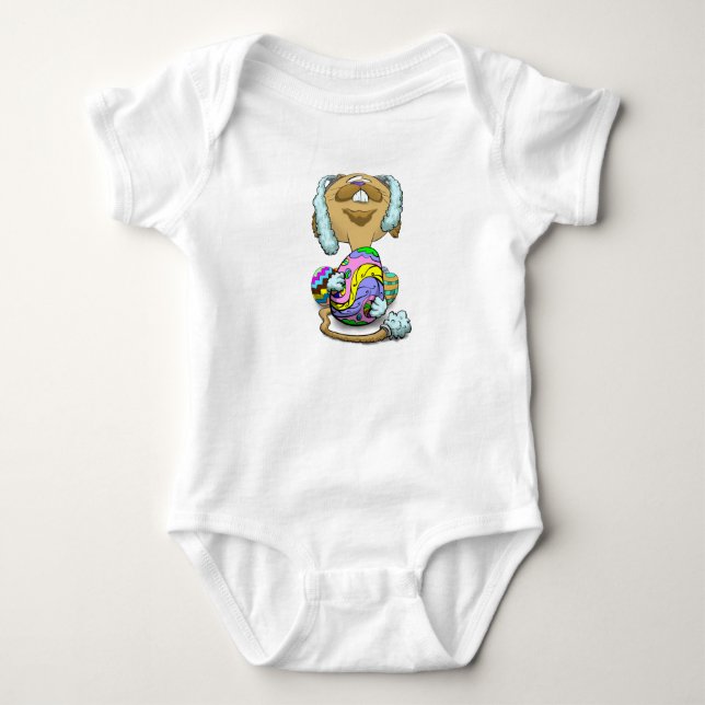 Big Head Easter Cat Baby Bodysuit (Front)