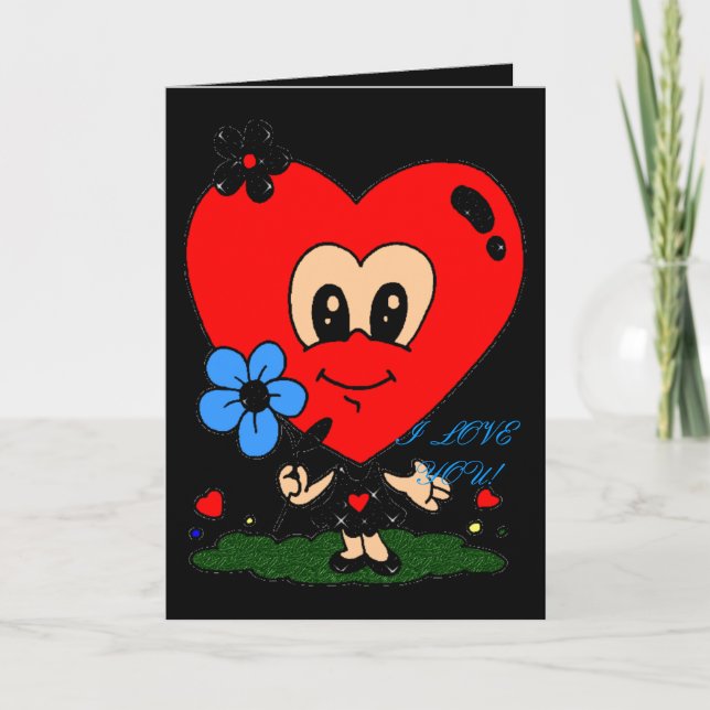 BIG HEAD HEART Romance! Greeting Card (Front)