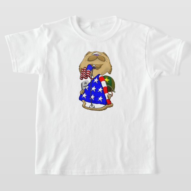 Big Head Memorial Day Cat T-Shirt (Laydown)