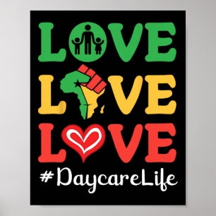 Big Heart Africa Map Raised Fist Love Love Love Da Poster