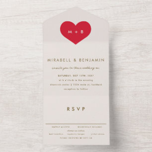 Big Heart All In One Invitation