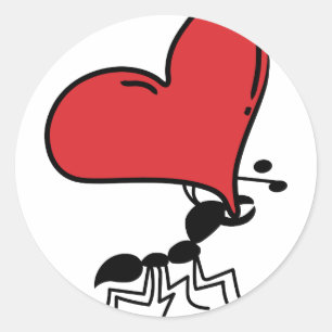 Big Heart Ant, Lots of Love Ant Classic Round Sticker