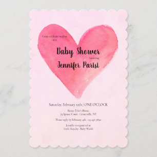 Big Heart Baby Shower Invitations