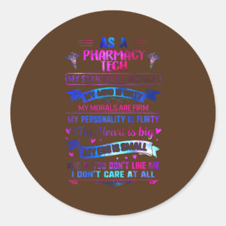 Big Heart Direct Support Person Pharmacy Tech Classic Round Sticker