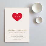 Big Heart Invitation<br><div class="desc">Cute and minimalist design featuring a giant heart and simple customisable background.</div>