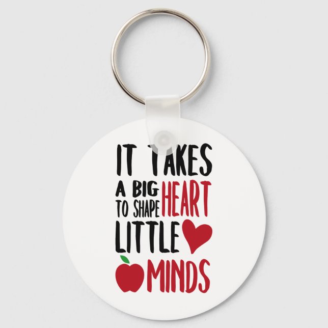 Big heart little minds words Teacher keychain (Front)