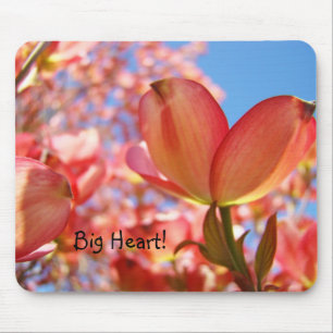 Big Heart! mousepad Pink Dogwood Tree Flowers