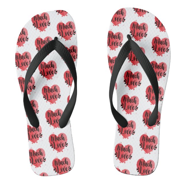 Big Heart Much Love Flip Flops (Footbed)