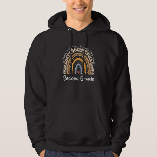 Big Heart Teach Little Minds Rainbow Second Grade  Hoodie
