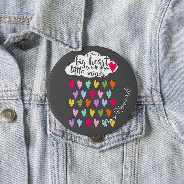 Big Heart Teacher appreciation gift  10 Cm Round Badge (In Situ)