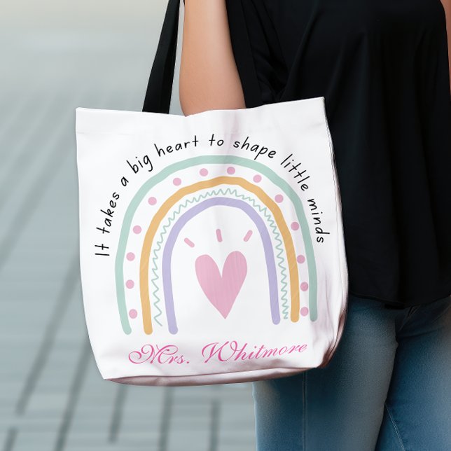 Big Heart Teacher Rainbow Back to School Crossbody Bag (Creator Uploaded)