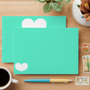 Big Heart - Teal Greeting Card Envelope