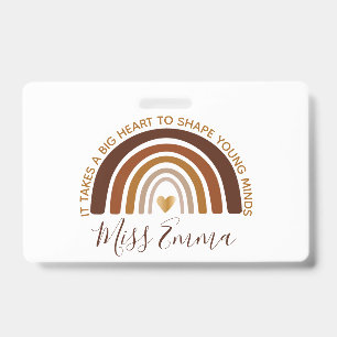 Big Heart to Shape Young Minds Teacher ID Badge