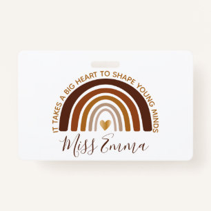 Big Heart to Shape Young Minds Teacher ID Badge