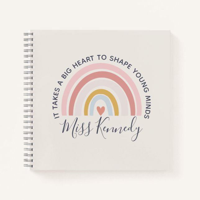 Big Heart to Shape Young Minds Teacher Notebook (Front)