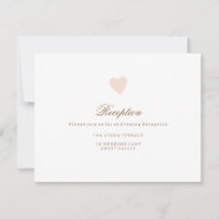 Big Heart Wedding Reception Card