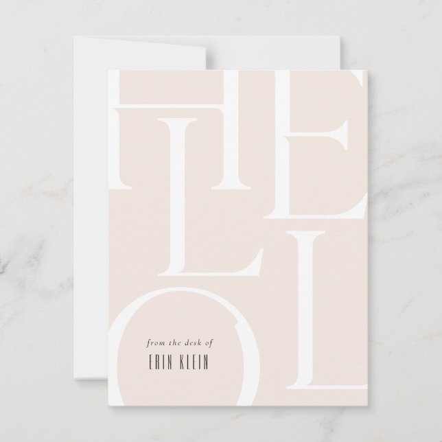Big Hello Personal Stationery Invitation (Front)