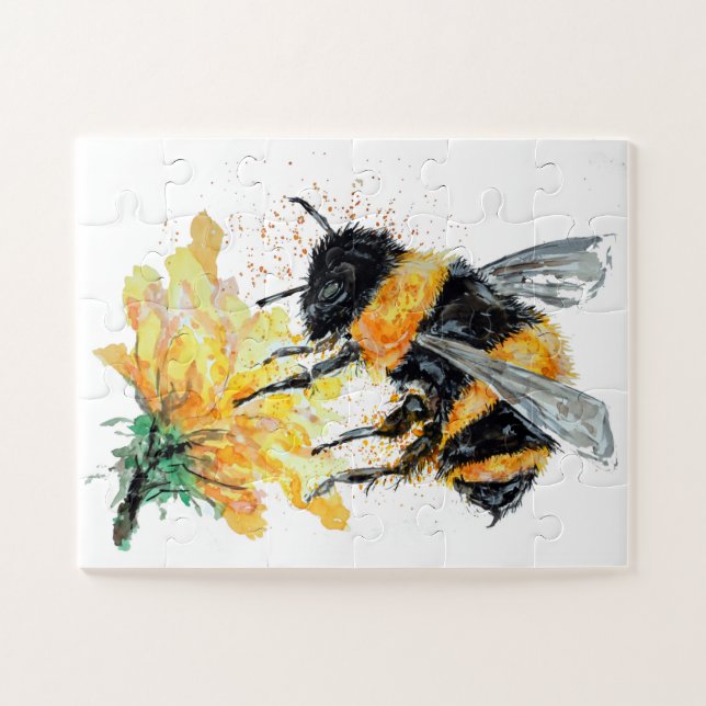 Big Honey Bee collecting Pollen Jigsaw Puzzle (Horizontal)
