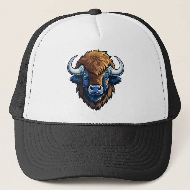 big horned bison trucker hat (Front)