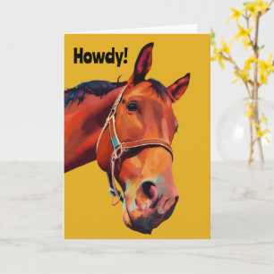 Big Horse Looking for Birthday Greetings Card