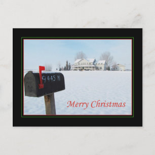 Big House on the Prairie Christmas Holiday Postcard