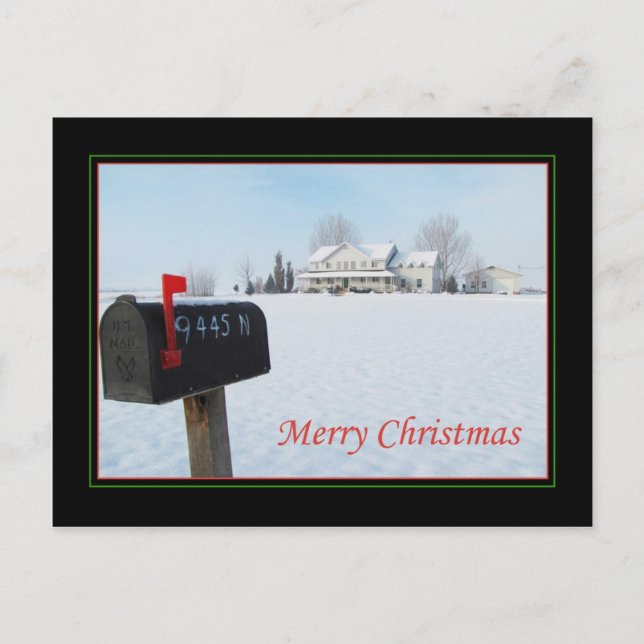 Big House on the Prairie Christmas Holiday Postcard (Front)