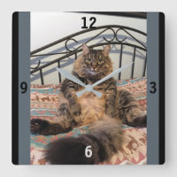 Big Huggable Cat Wall Clock