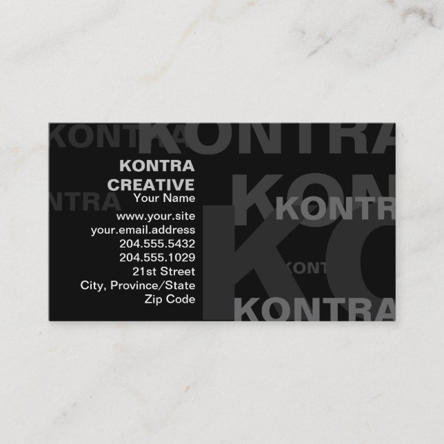 Big Impacting Text Business Card (Front)