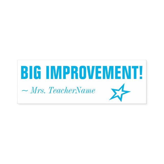 "BIG IMPROVEMENT!" Instructor Rubber Stamp (Design)