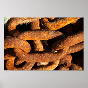 Big iron chains from ships anchor poster