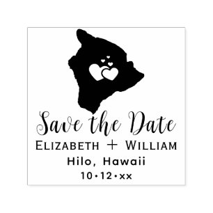 Big Island Hawaii Map Wedding Save the Date Self-inking Stamp