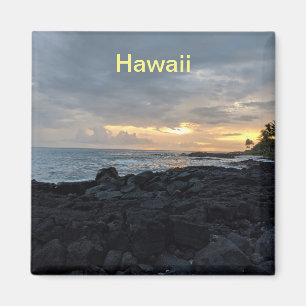 Big Island Hawaii Nature Sunset Ocean Magnet