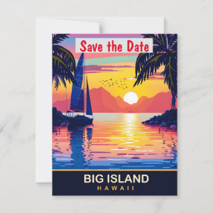 Big Island Hawaii Sailboat Wedding Invitation