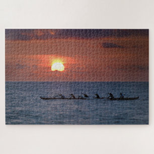 Big Island Outrigger Canoe at Sunset Jigsaw Puzzle