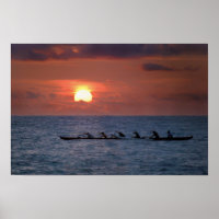 Big Island Outrigger Canoe at Sunset