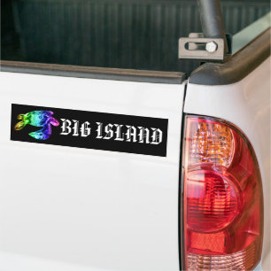 BIG ISLAND - Tribal Honu Rainbow Bumper Sticker