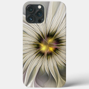 Big Ivory Flower, Abstract Modern Fractal Art iPhone 13 Pro Max Case