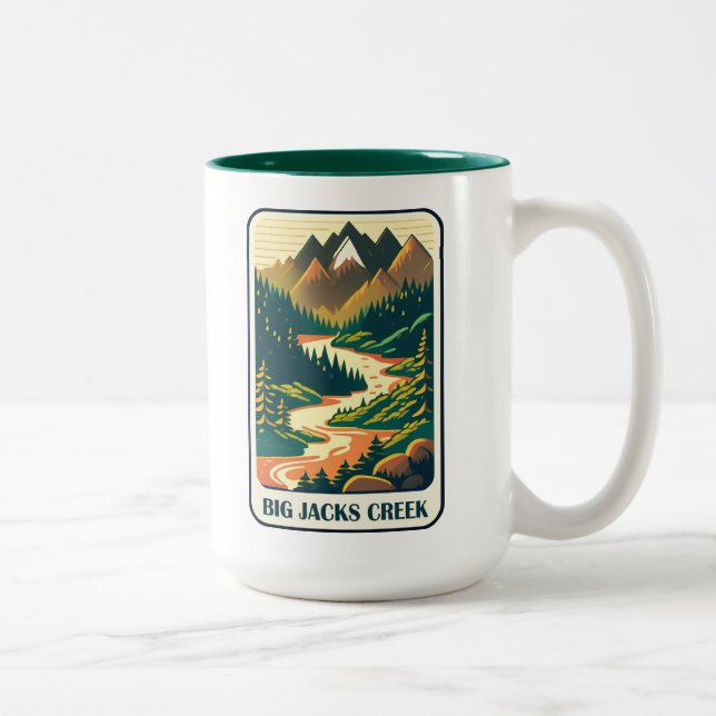 Big Jacks Creek Idaho Colours Two-Tone Coffee Mug (Right)