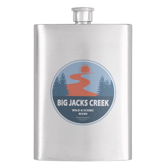 Big Jacks Creek Wild And Scenic River Idaho Hip Flask (Front)
