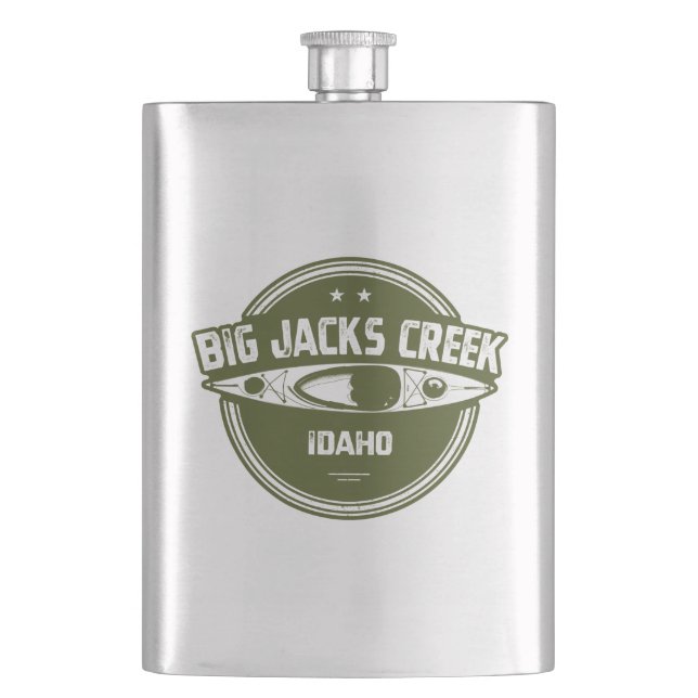 Big Jacks Creek Wild And Scenic River Idaho Kayaki Hip Flask (Front)
