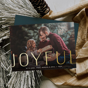 Big Joy   Full Photo Christmas Foil Holiday Card