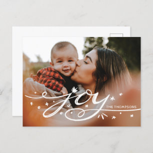Big Joy Hand Lettered Photo Holiday Postcard
