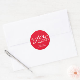 Big Joy Hand Lettered Red Classic Round Sticker