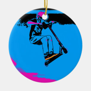 Big Jump - Scooter Rider Ceramic Tree Decoration