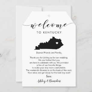Big Kentucky Wedding Welcome Tag, Letter Itinerary