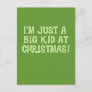 Big Kid at Christmas Tshirts and Gifts Holiday Postcard